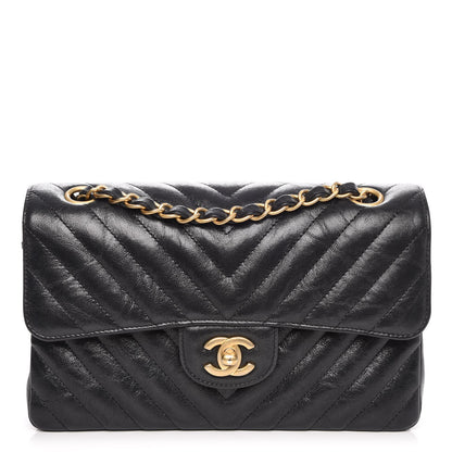 Chanel Metallic Crumpled Calfskin Quilted Small Double Flap Black 1 of 10