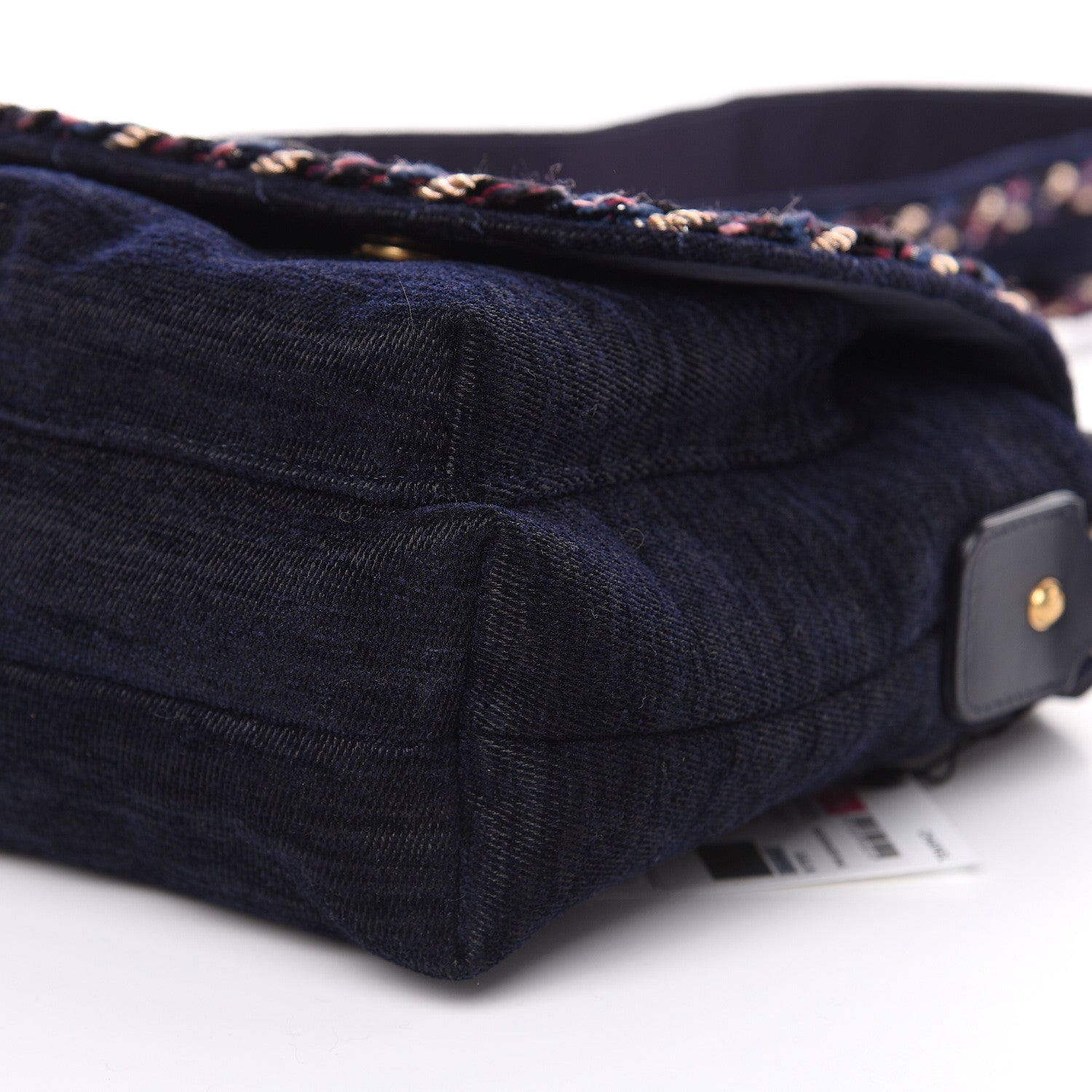 Chanel Wool Velvet Quilted Parisian Stroll Messenger Navy 9 of 9