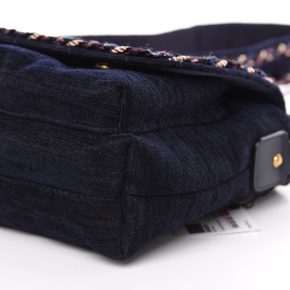 Chanel Wool Velvet Quilted Parisian Stroll Messenger Navy 9 of 9