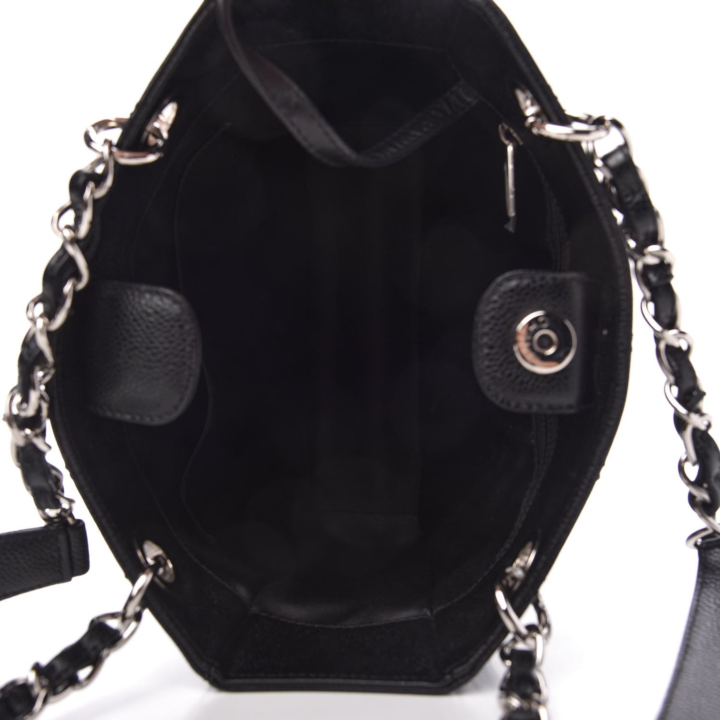 Caviar Quilted Petit Shopping Tote PST Black