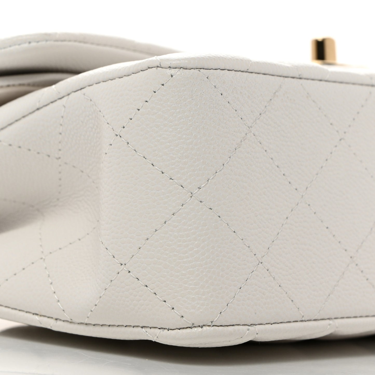 Caviar Quilted Small Double Flap White
