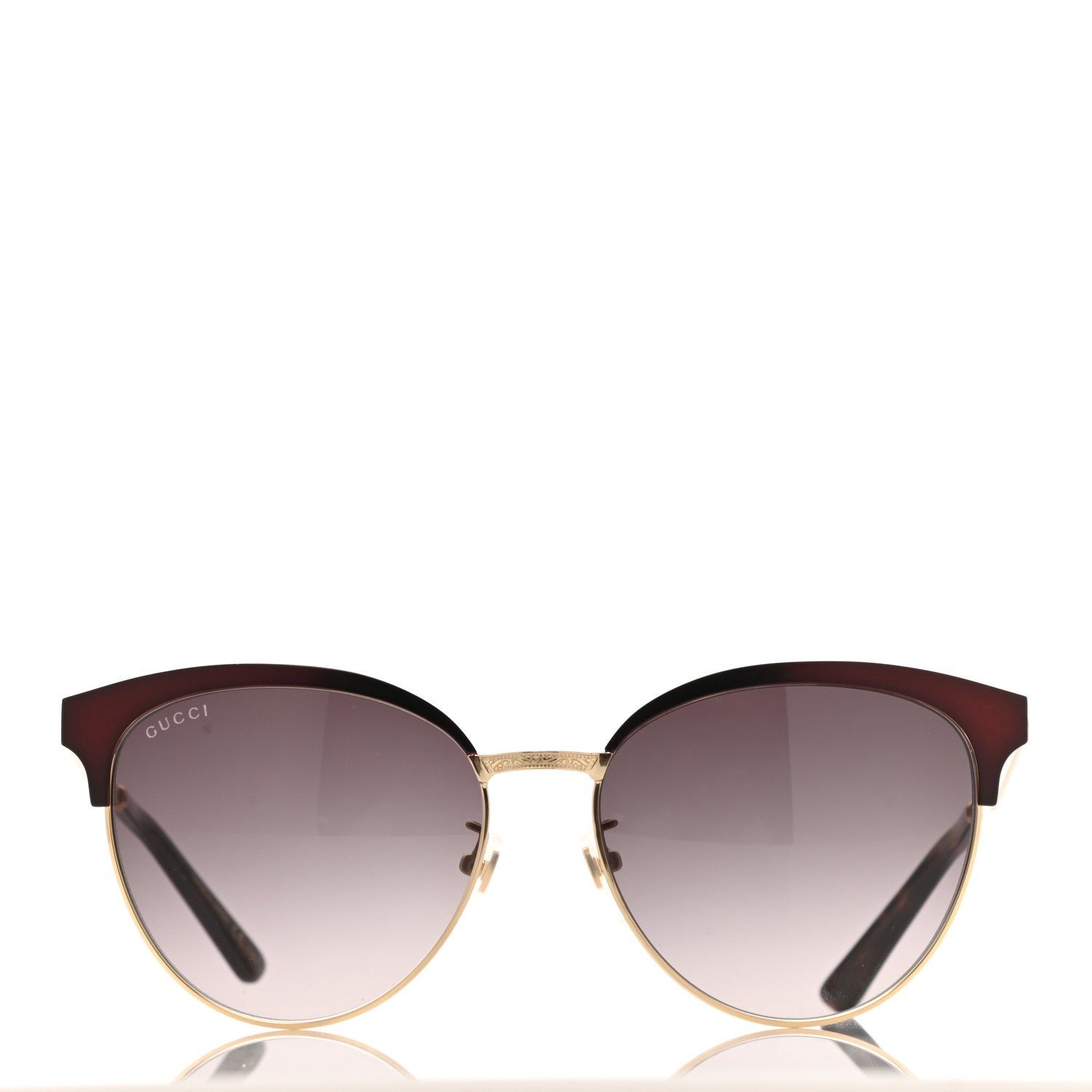 Gucci Round Metal GG0074S Sunglasses Black Gold 2 of 7