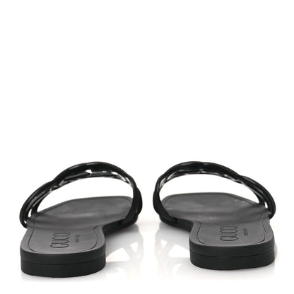 Gucci Rubber Interlocking G Womens Slide Sandals 38 Black 6 of 11