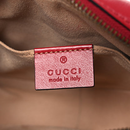Gucci Calfskin Matelasse Mini GG Marmont Chain Shoulder Bag Hibiscus Red 6 of 12