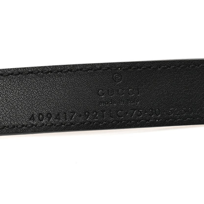 Gucci GG Supreme Monogram Matte Plutone Calfskin Double G 20mm Belt 75 30 Beige Ebony New Acero 4 of 4