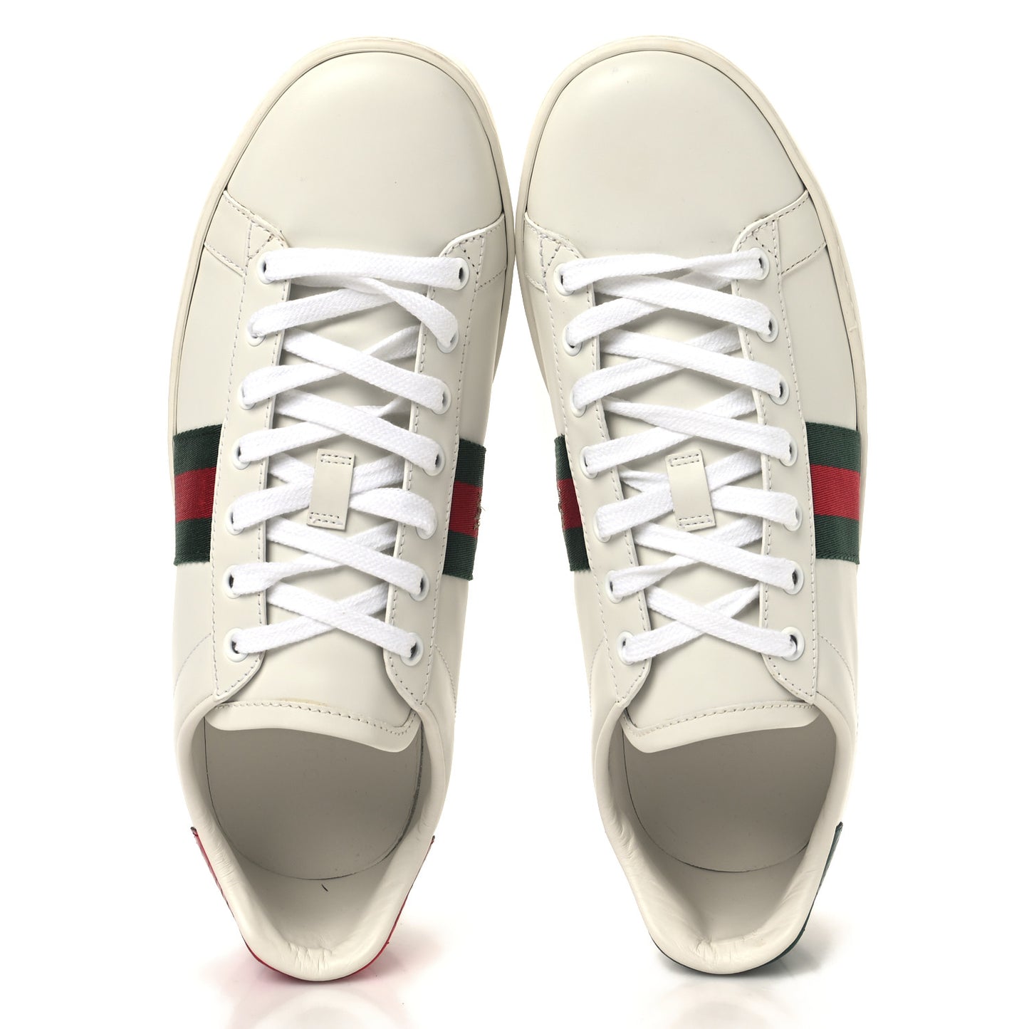 Calfskin Ayers Bee Embroidered Womens Ace Sneakers 40.5 White Green