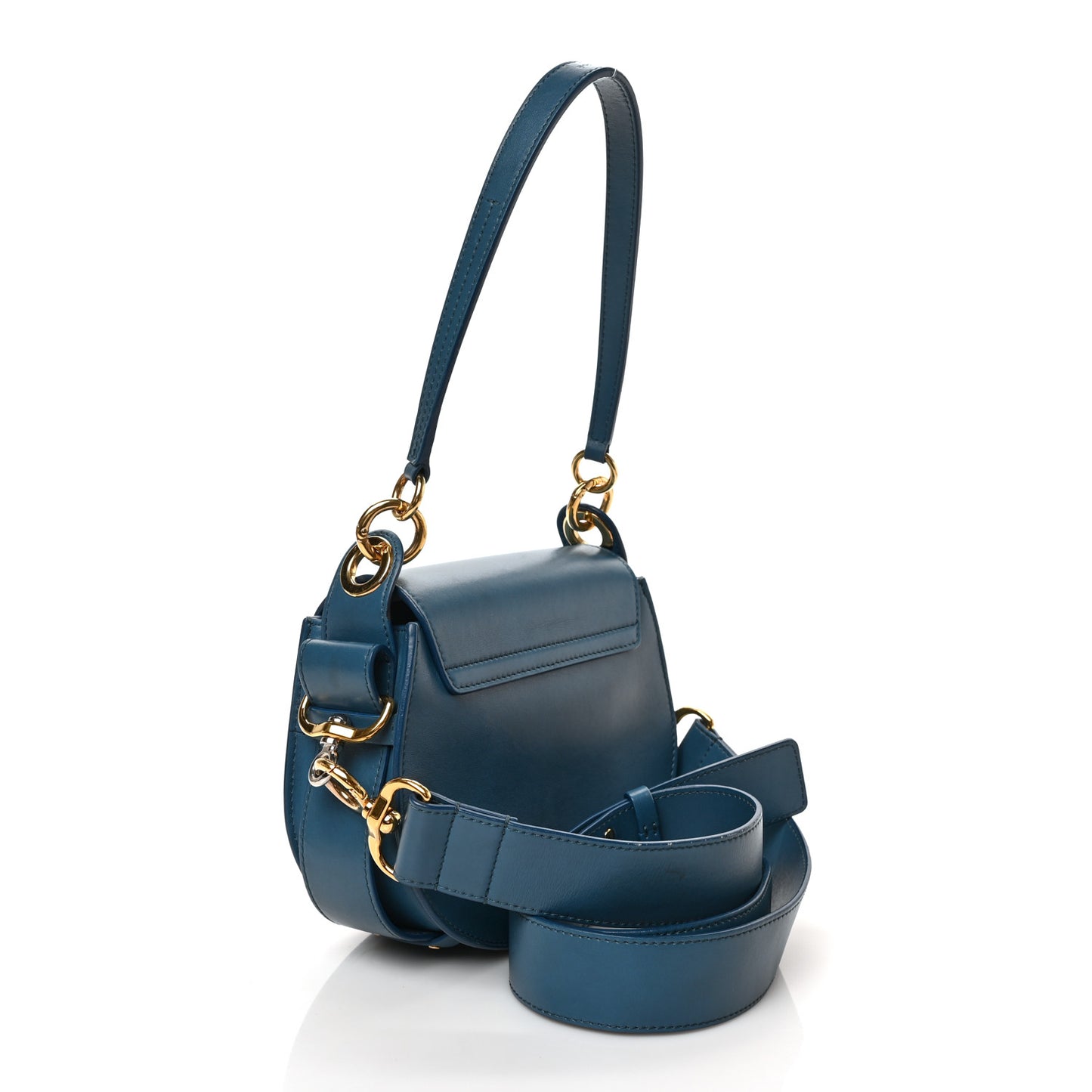 Calfskin Suede Small Tess Bag Vinyl Blue