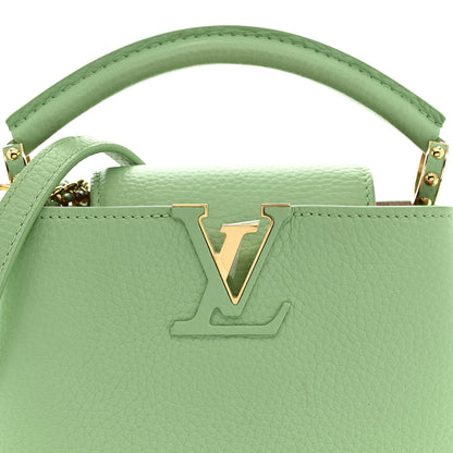 Louis Vuitton Taurillon Mini Capucines Vert Pomme 7 of 9
