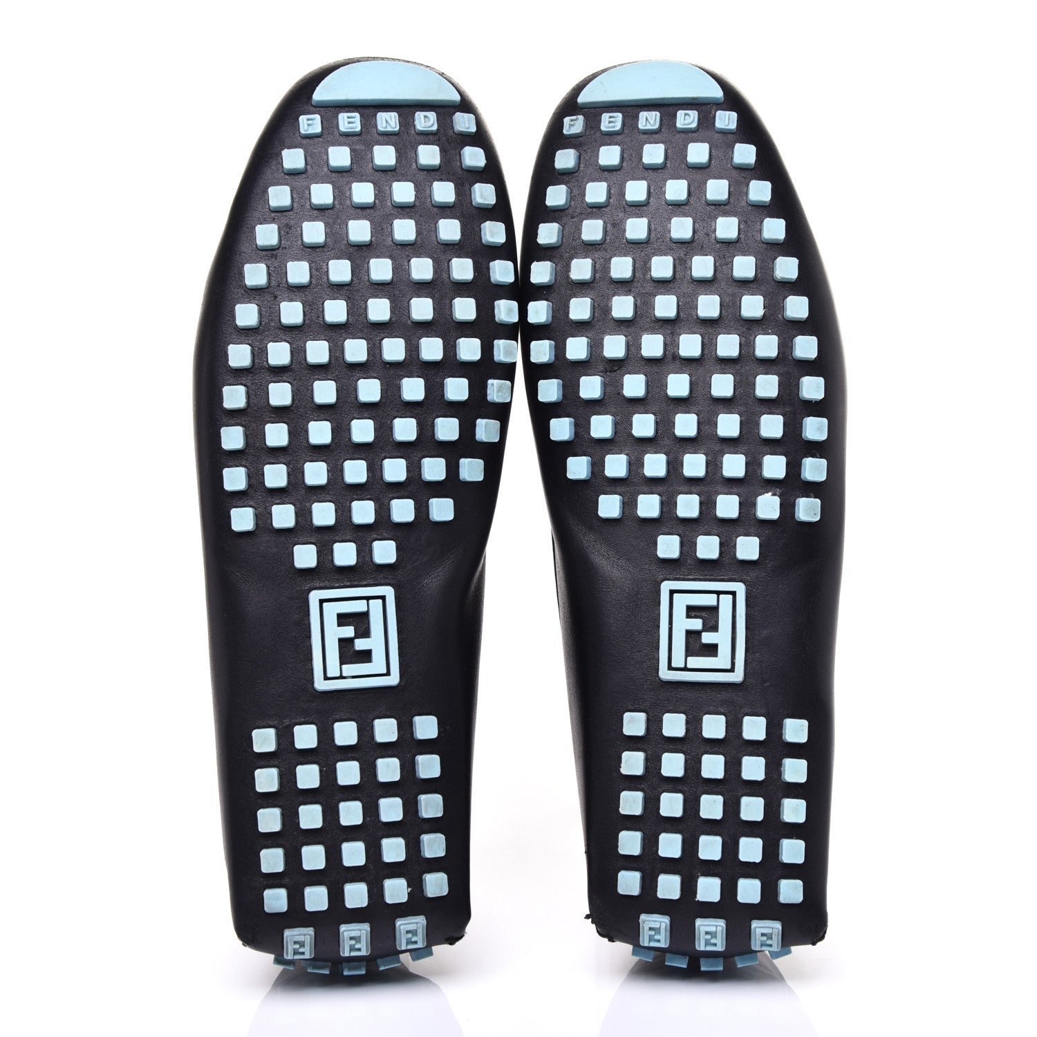 Fendi Nappa Vitello Studded Mocassin 38 Black 5 of 9