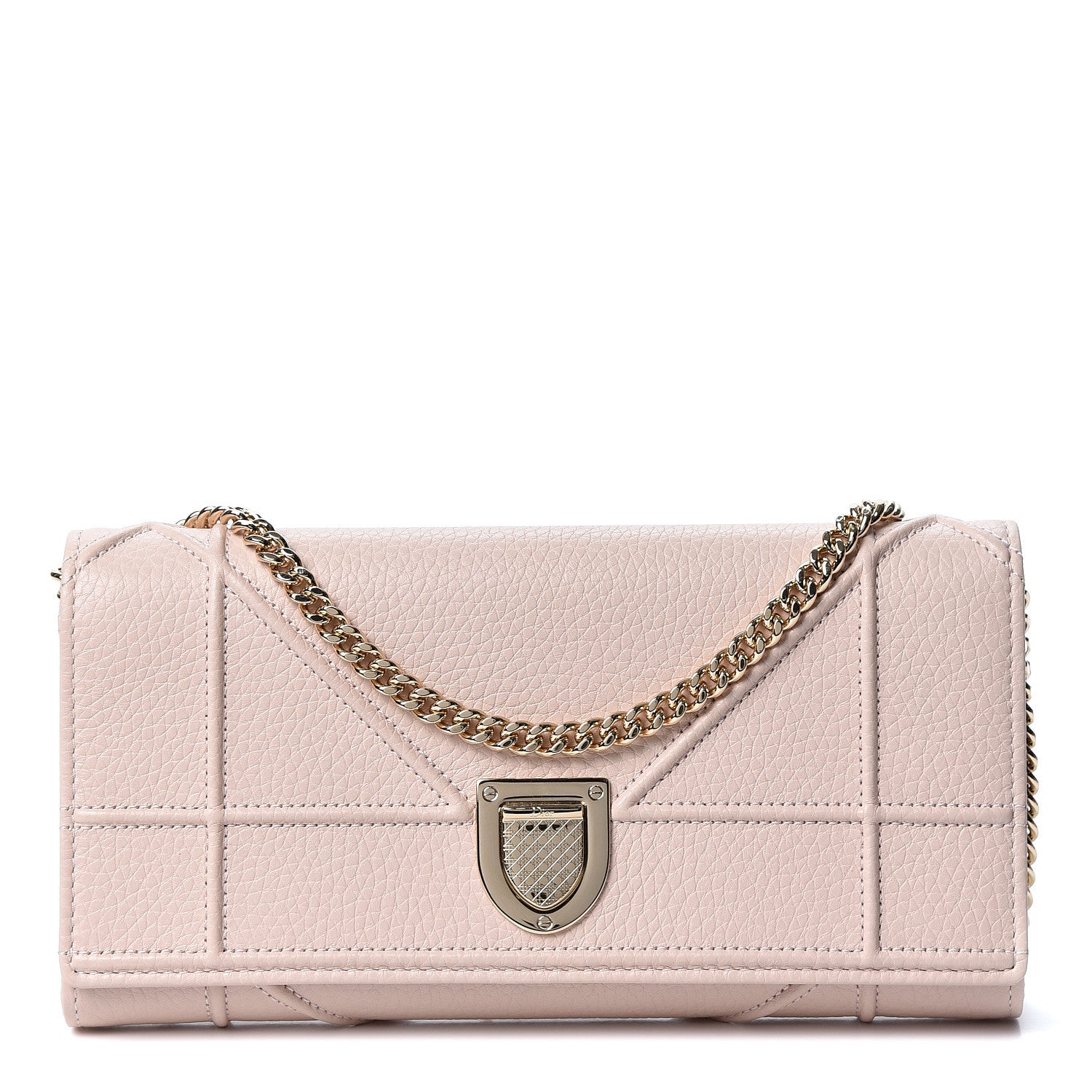 Christian Dior Grained Calfskin Diorama Croisiere Chain Wallet Nude 1 of 9