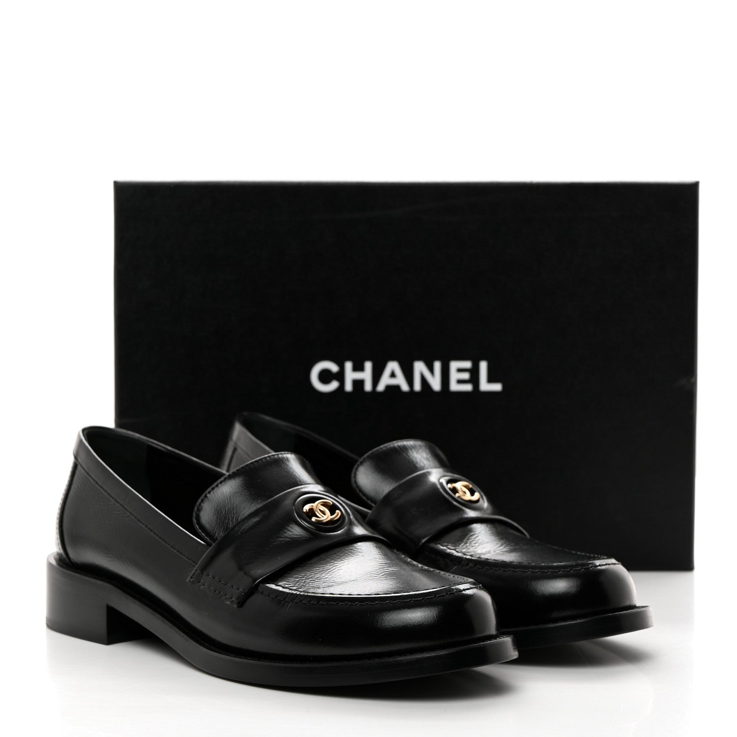 Chanel Calfskin CC Mocassins 38 Black 10 of 10