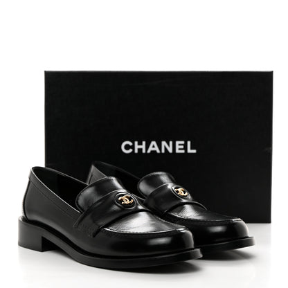 Chanel Calfskin CC Mocassins 38 Black 10 of 10