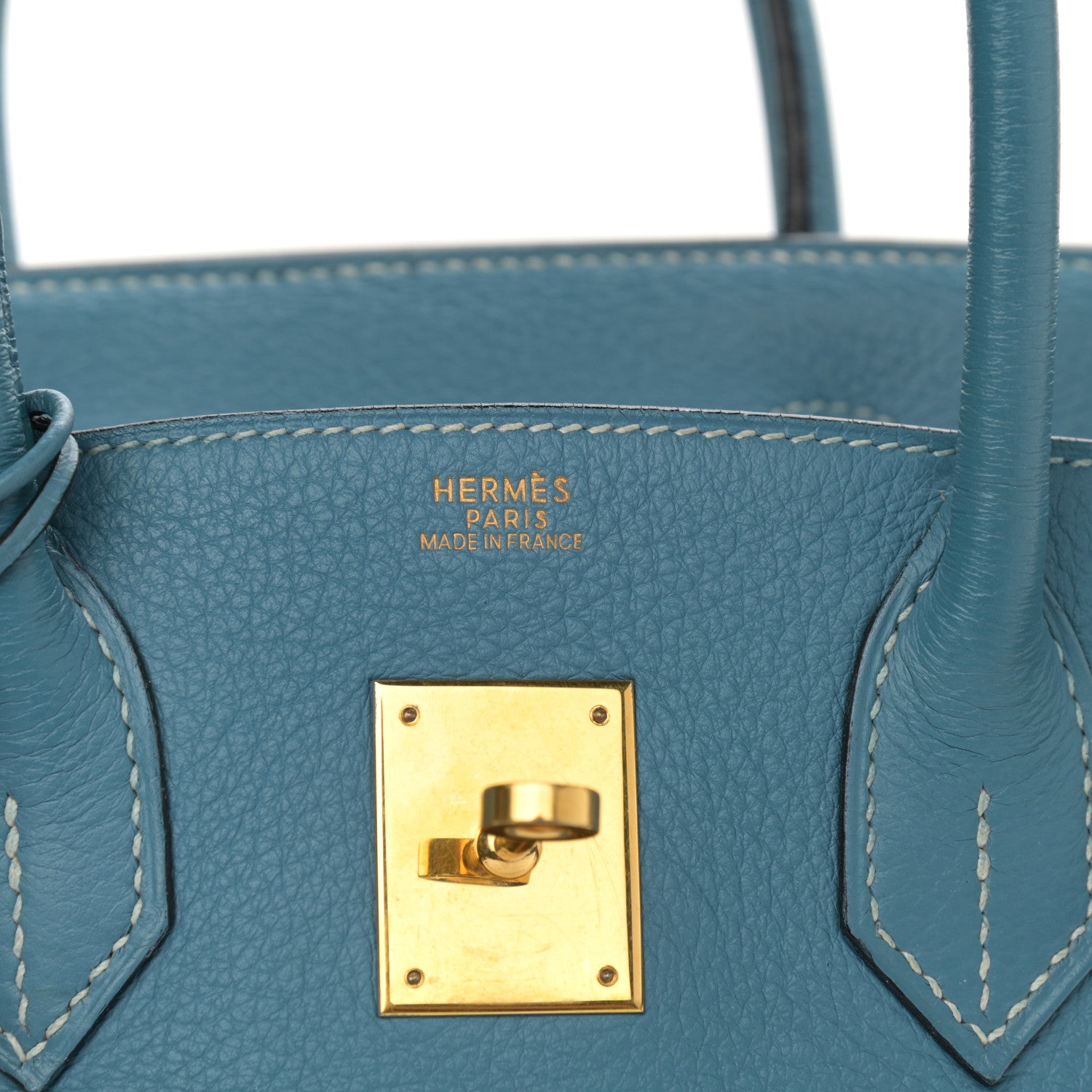 Hermes Taurillon Clemence Birkin 30 Blue Jean 5 of 15