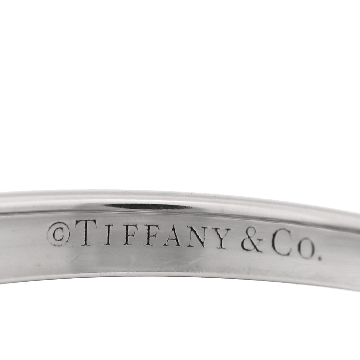 Tiffany Platinum Diamond 3mm Tiffany Forever Half Circle Band Ring 49 5 4 of 5