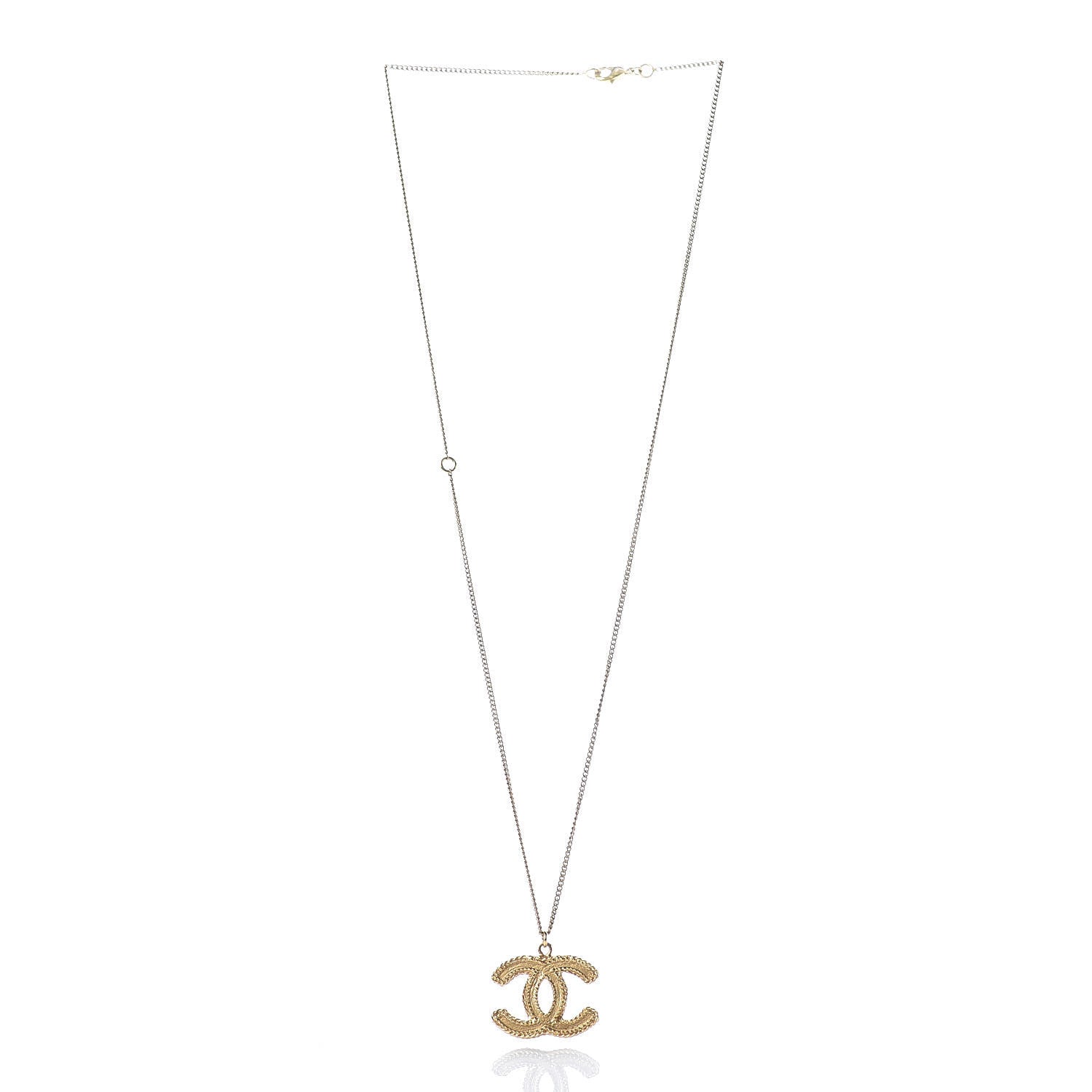 Chanel CC Necklace Matte Gold 3 of 6