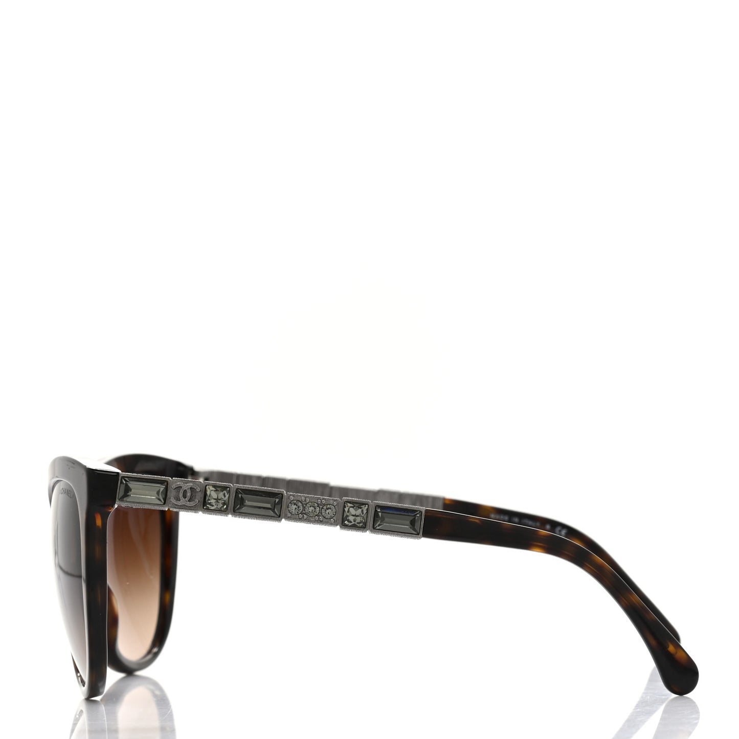 Crystal Baguette Cat Eye Bijou Sunglasses 5307-B Tortoise