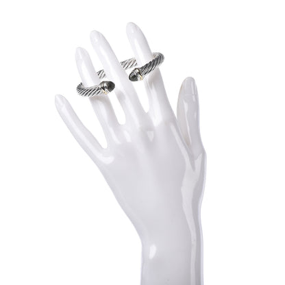 David Yurman Sterling Silver 14K Yellow Gold Prasiolite 7mm Cable Classics Bracelet 2 of 5