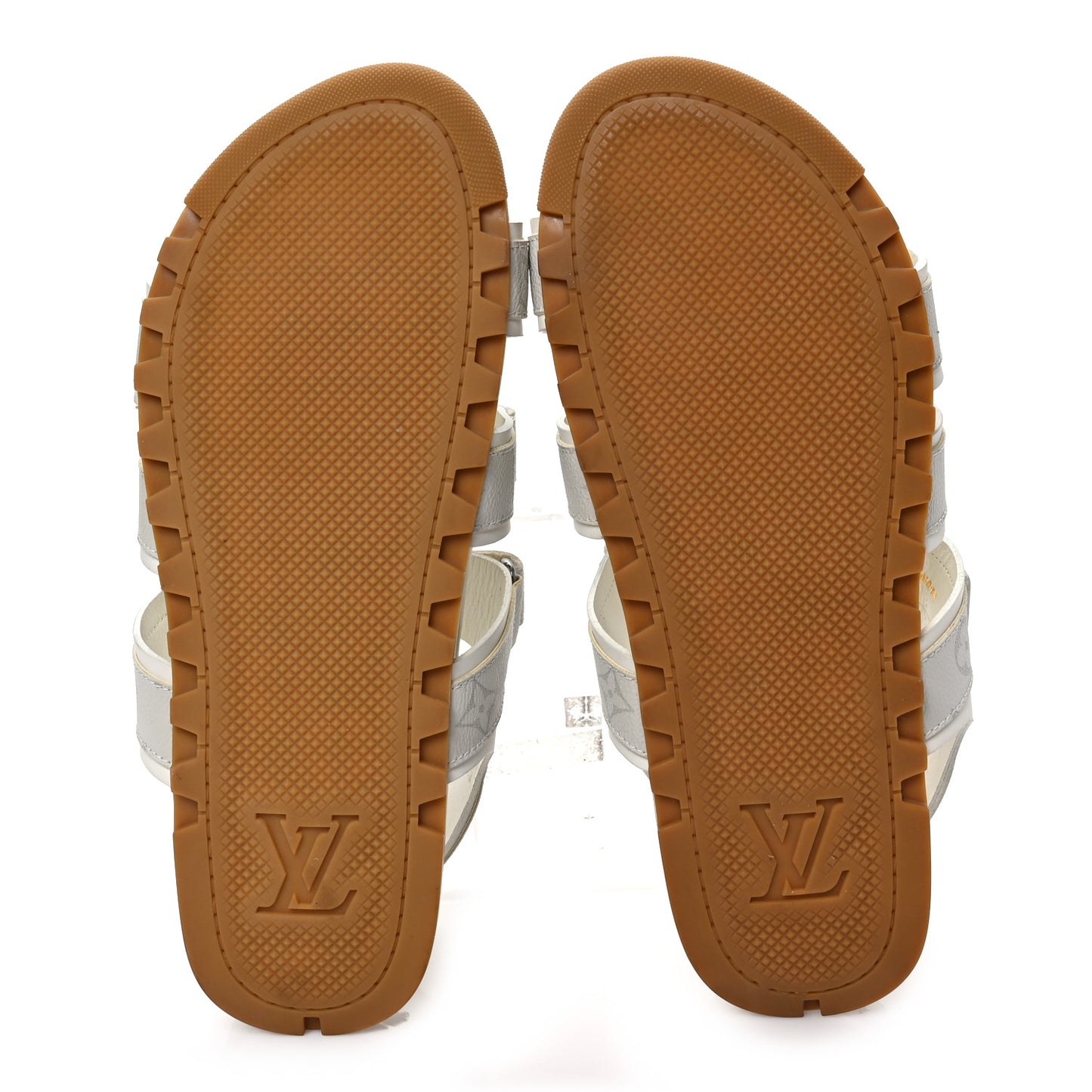 Monogram Mens Flat Velcro Sandals 42 White