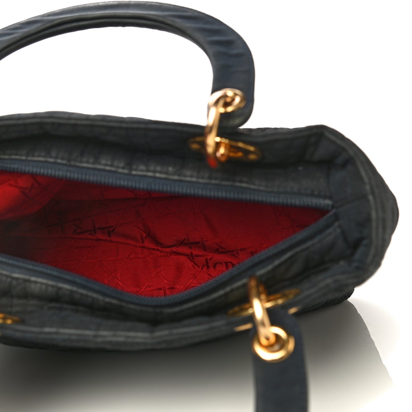 Nylon Cannage Medium Lady Dior Black