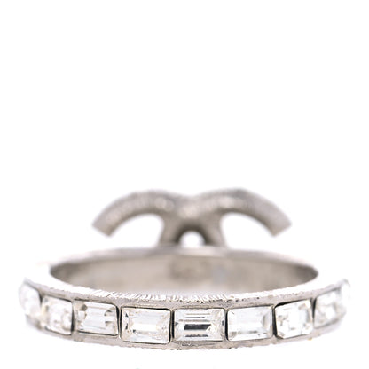 Chanel Crystal Baguette CC Ring 6 Silver 3 of 6