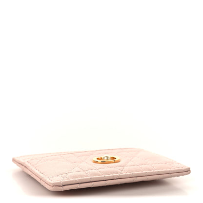 Christian Dior Lambskin Pearl Cannage Dior Jolie Freesia Card Holder Powder Pink 4 of 7