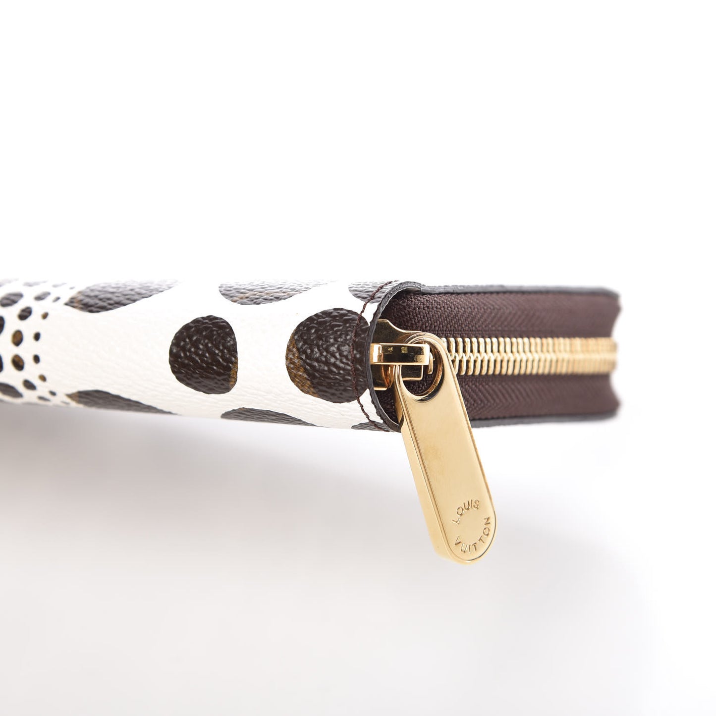 Monogram Kusama Pumpkin Dots Zippy Wallet White