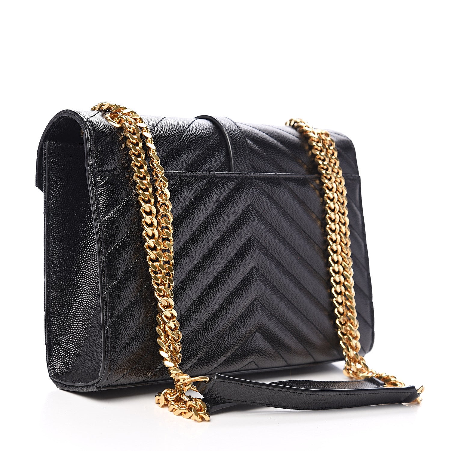 Saint Laurent Grain De Poudre Matelasse Chevron Medium Monogram Satchel Black 2 of 11