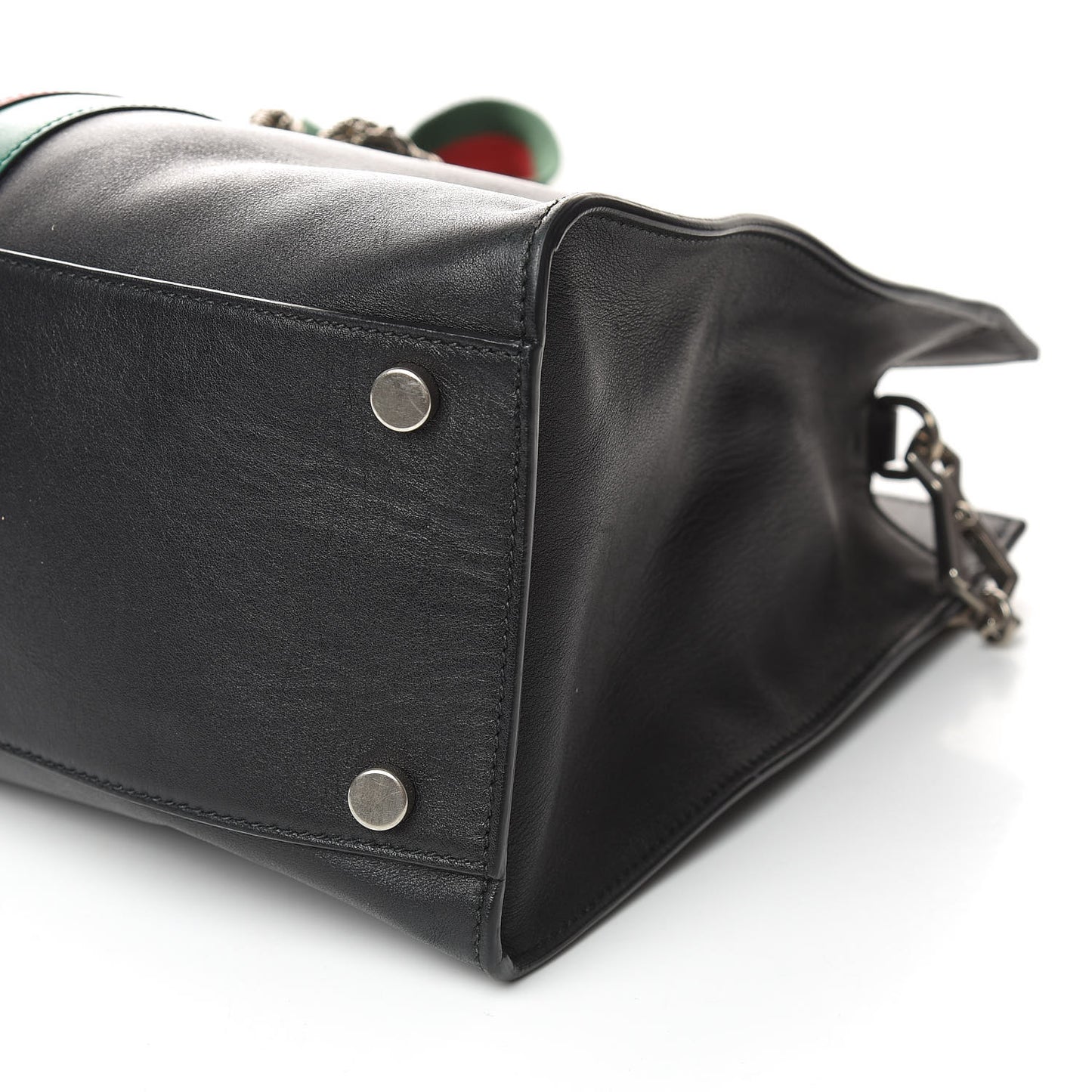 Calfskin Web Stripe Large Dionysus Tote Bag Black