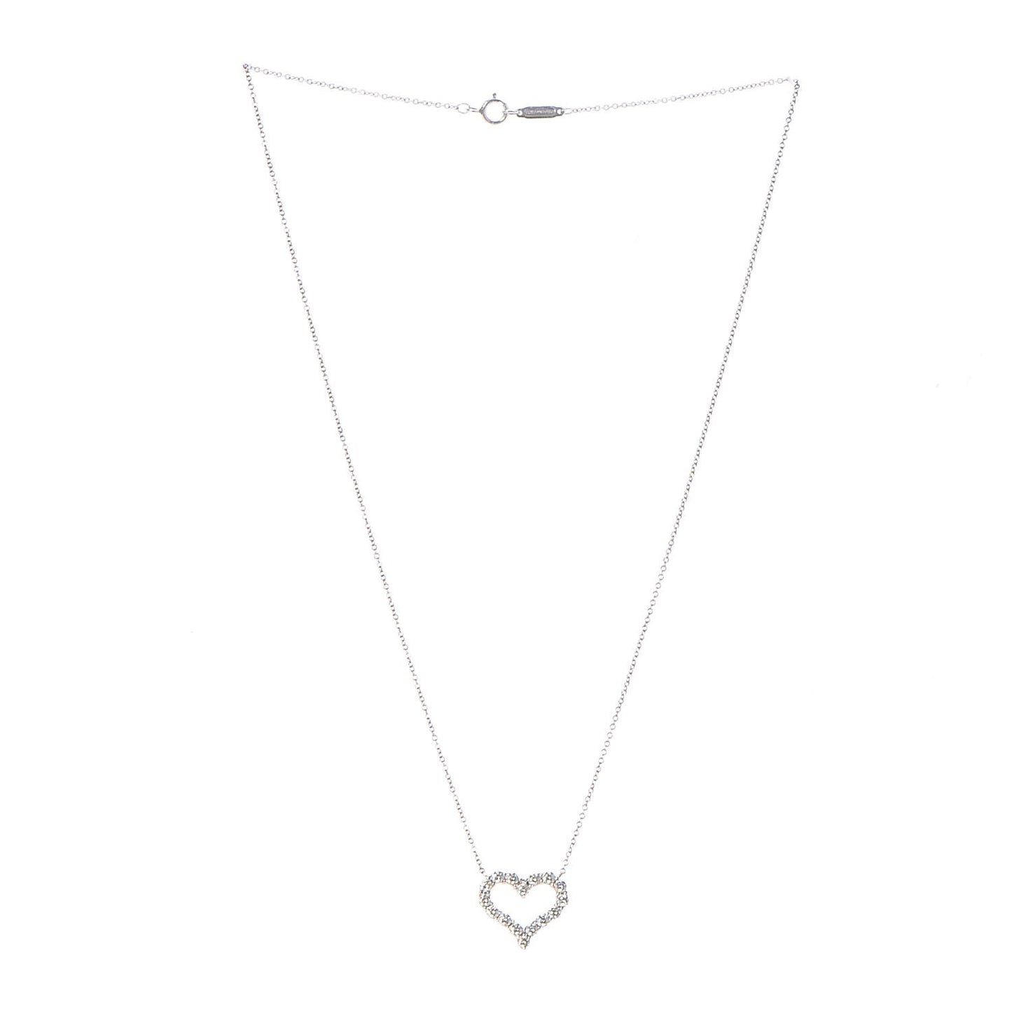 Platinum Diamond Small Heart Pendant Necklace