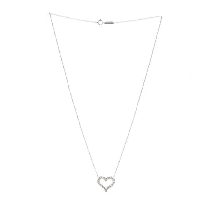 Tiffany Platinum Diamond Small Heart Pendant Necklace 3 of 6