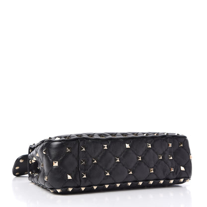 Valentino Garavani Lambskin Small Rockstud Spike Shoulder Bag Black 4 of 9