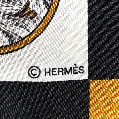 Hermes Silk Colliers et Chiens Twilly Black Gold White 3 of 4