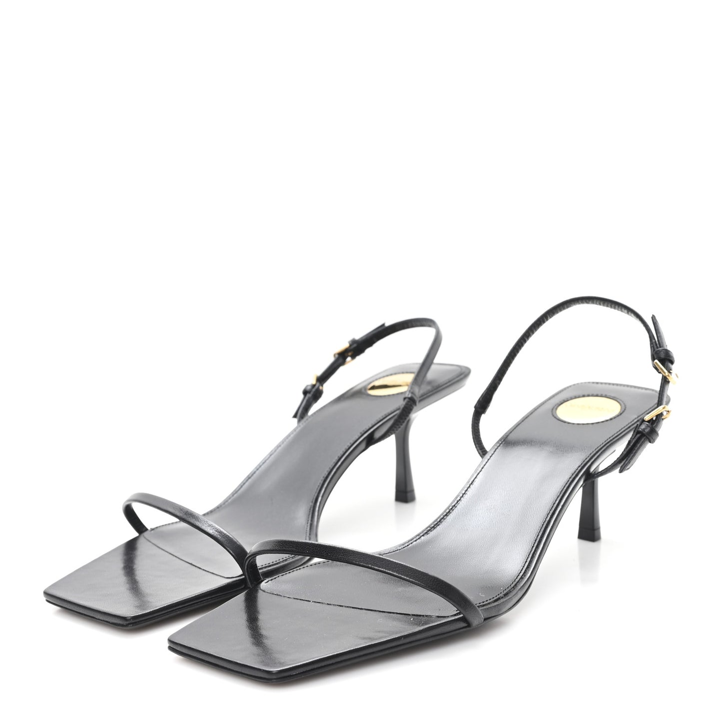 Satin Slingback Jaspe 55 Sandals  41 Black
