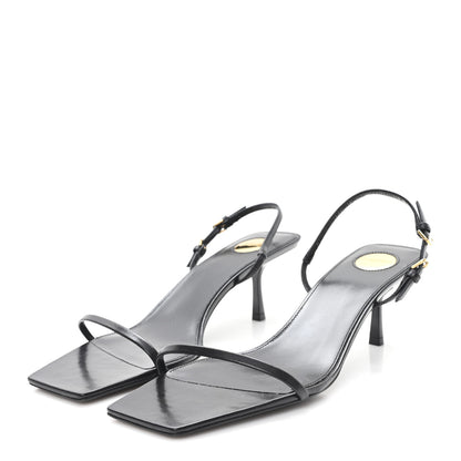 Saint Laurent Satin Slingback Jaspe 55 Sandals  41 Black 4 of 8