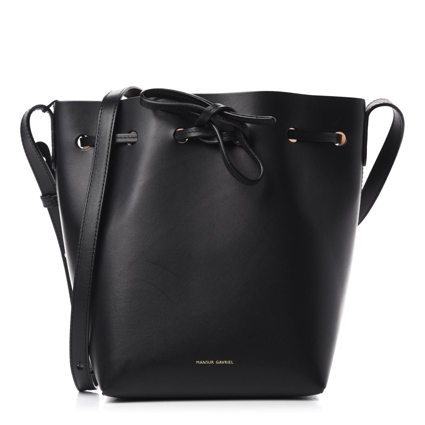 Calfskin Mini Bucket Bag Black Ballerina