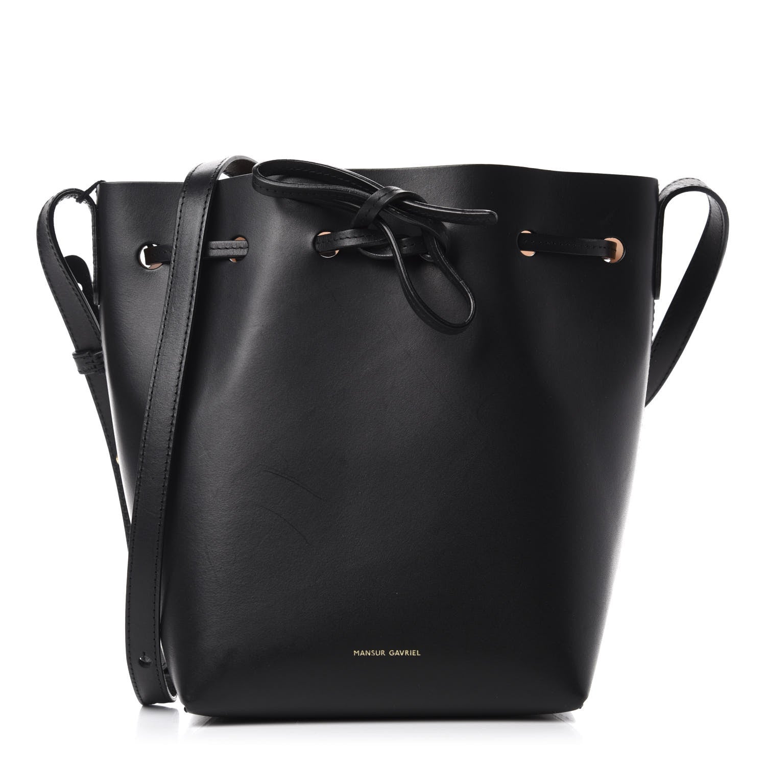 Mansur Gavriel Calfskin Mini Bucket Bag Black Ballerina 1 of 10
