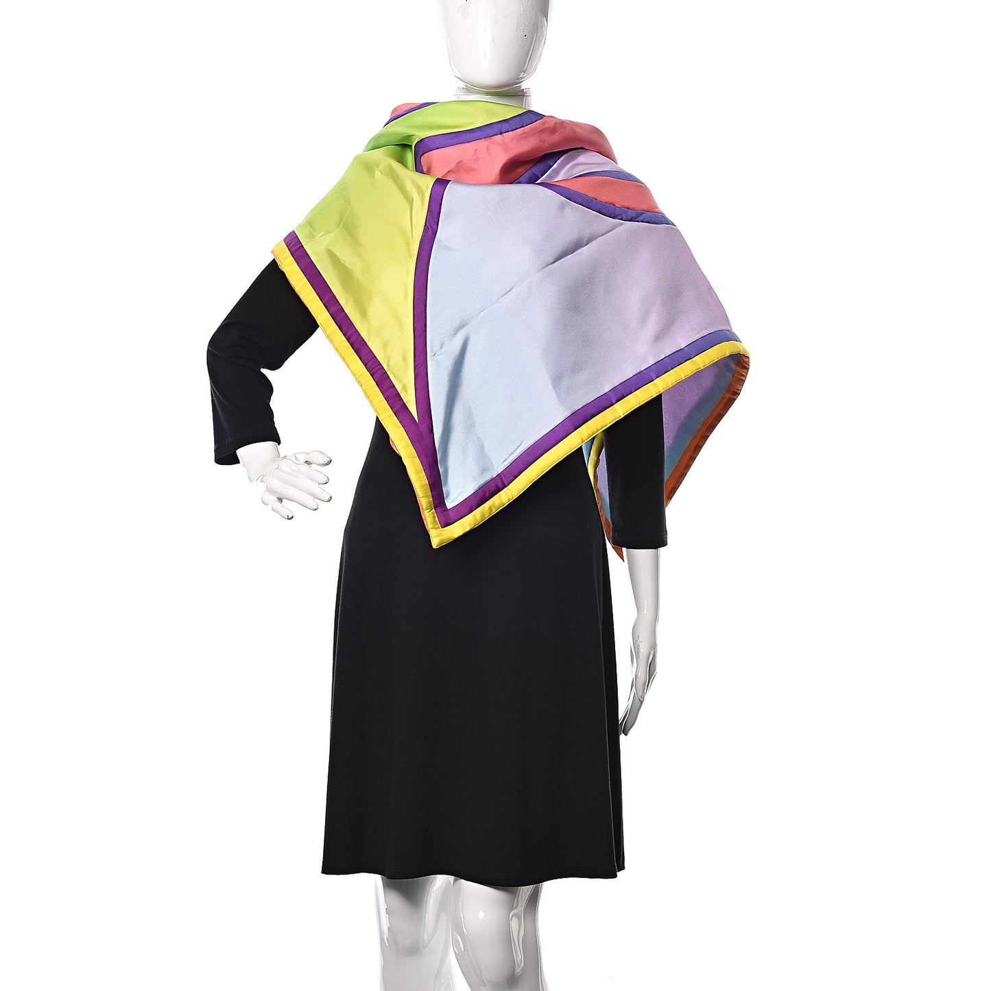 Silk Monogram Wave Square Scarf Rose