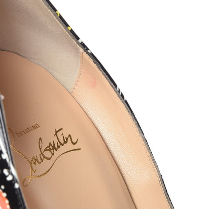 Christian Louboutin Patent Loubitag Fetish Peep 150 Pumps 40 Black Flamenco 8 of 9