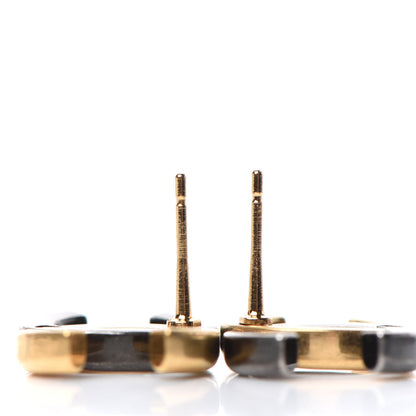 Chanel Metal CC Earrings Gold Ruthenium 3 of 4