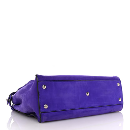 Fendi Suede Medium Peekaboo Iconic Satchel Purple 4 of 9