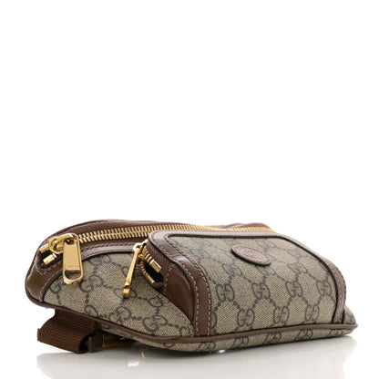 Gucci GG Supreme Monogram Textured Calfskin Retro Interlocking G Belt Bag Beige Ebony Brown Sugar 4 of 18