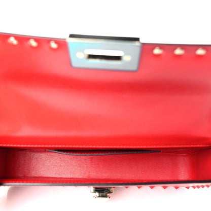 Valentino Garavani Smooth Calfskin Enamel Tonal E/W Rockstud23 Shoulder Bag Rouge Pur 5 of 9