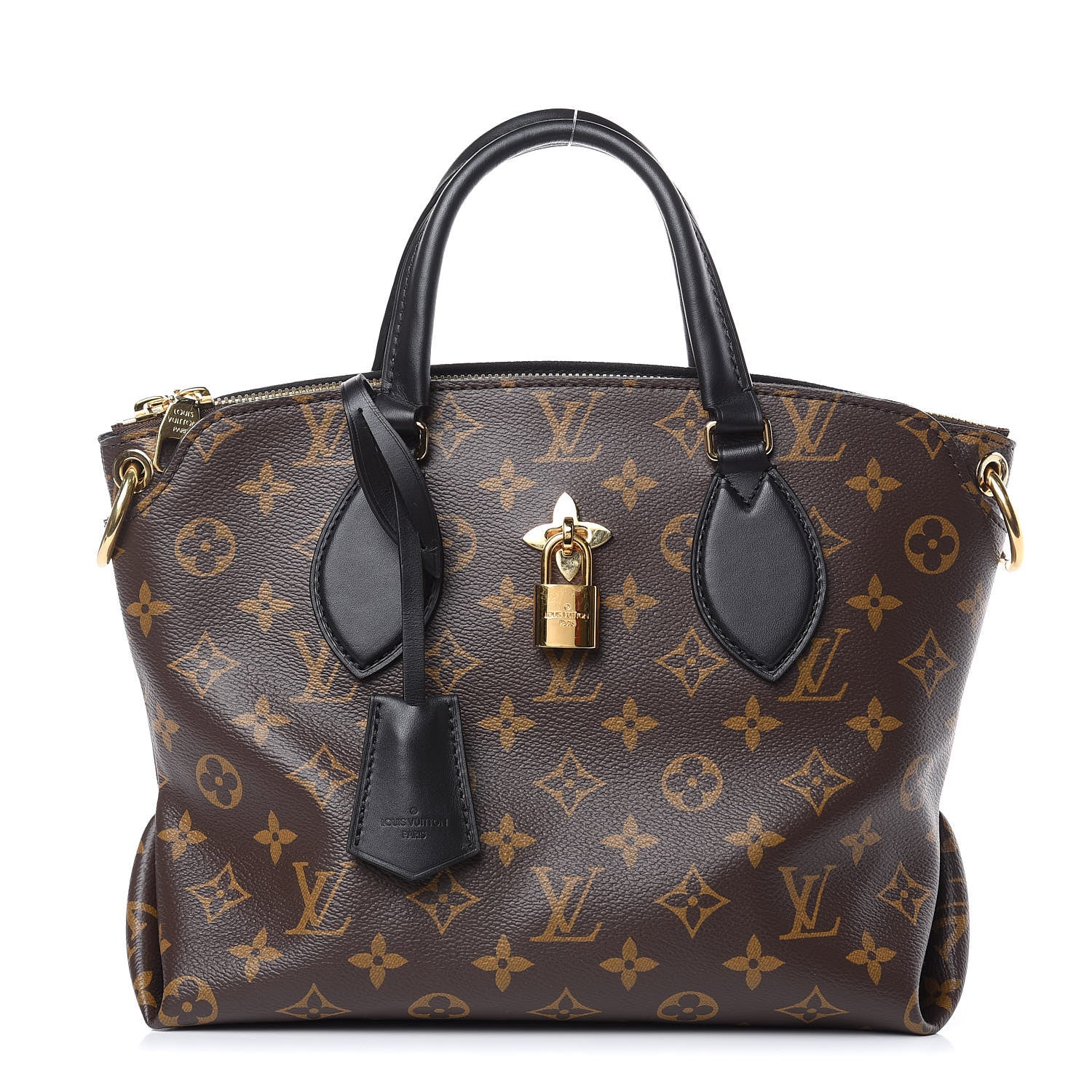 Louis Vuitton Monogram Flower Zipped Tote PM Black 1 of 10