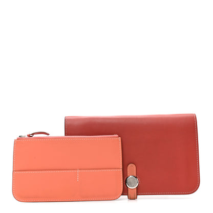 Hermes Swift Dogon Duo Wallet Sanguine Crevette 1 of 11