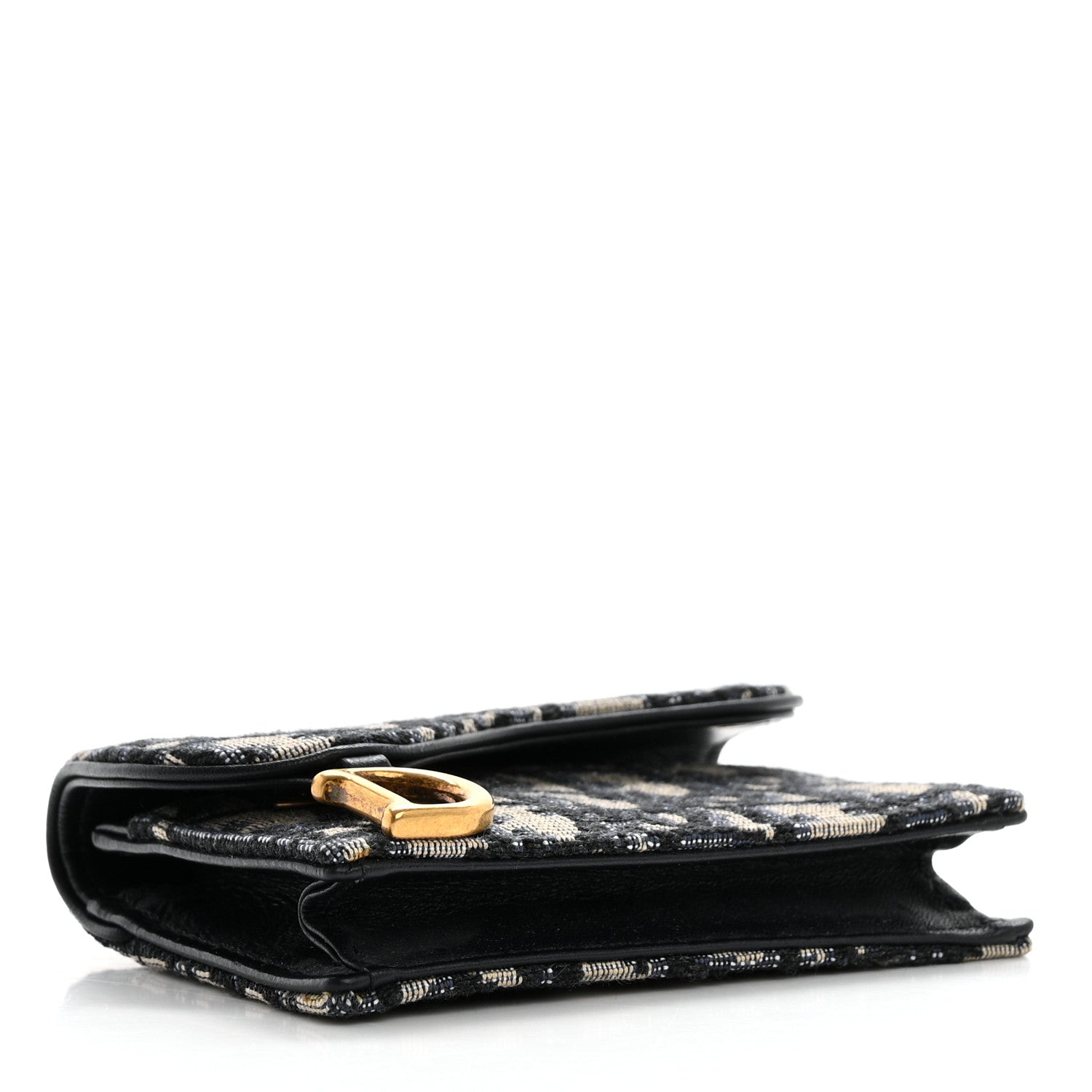 Christian Dior Oblique Saddle Card Holder Blue 3 of 9