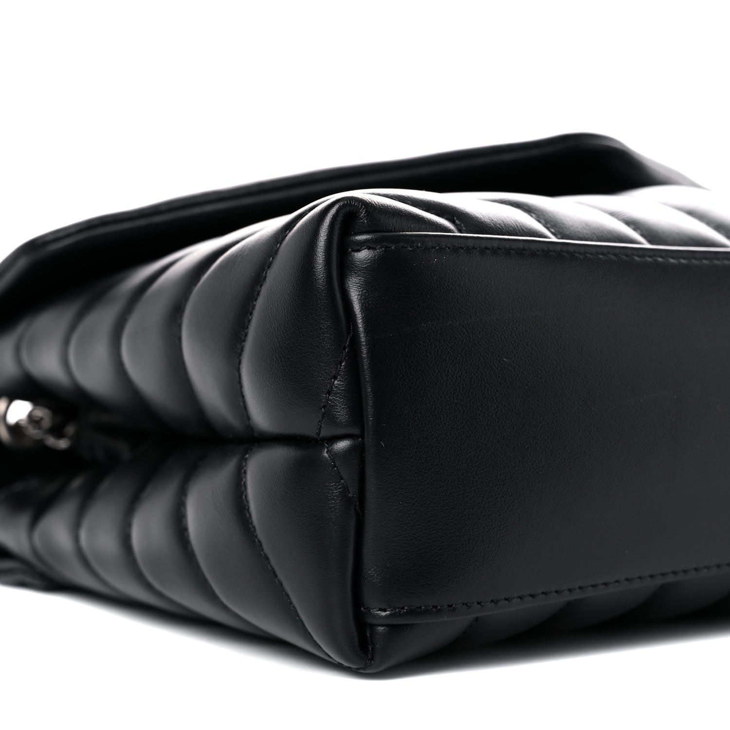 Saint Laurent Calfskin Y Quilted Monogram Small Loulou Chain Satchel Black 5 of 10