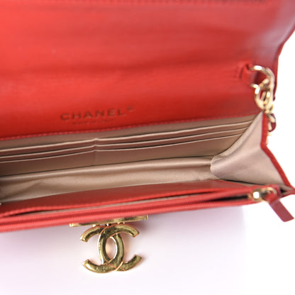 Chanel Lambskin Quilted Golden Class Wallet on Chain WOC Red 5 of 10