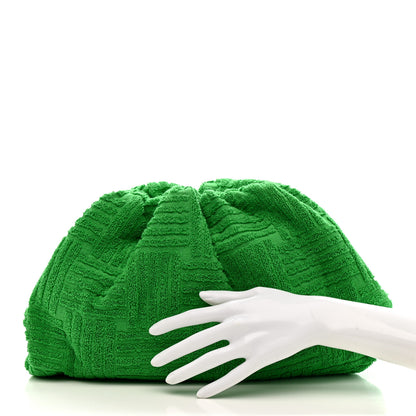 Bottega Veneta Sponge Fabric The Pouch Oversized Clutch Grass 2 of 10