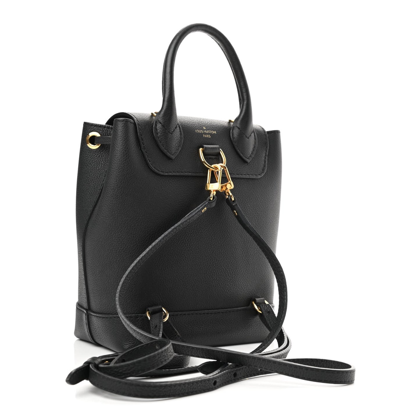 Calfskin Lockme Mini Backpack Black