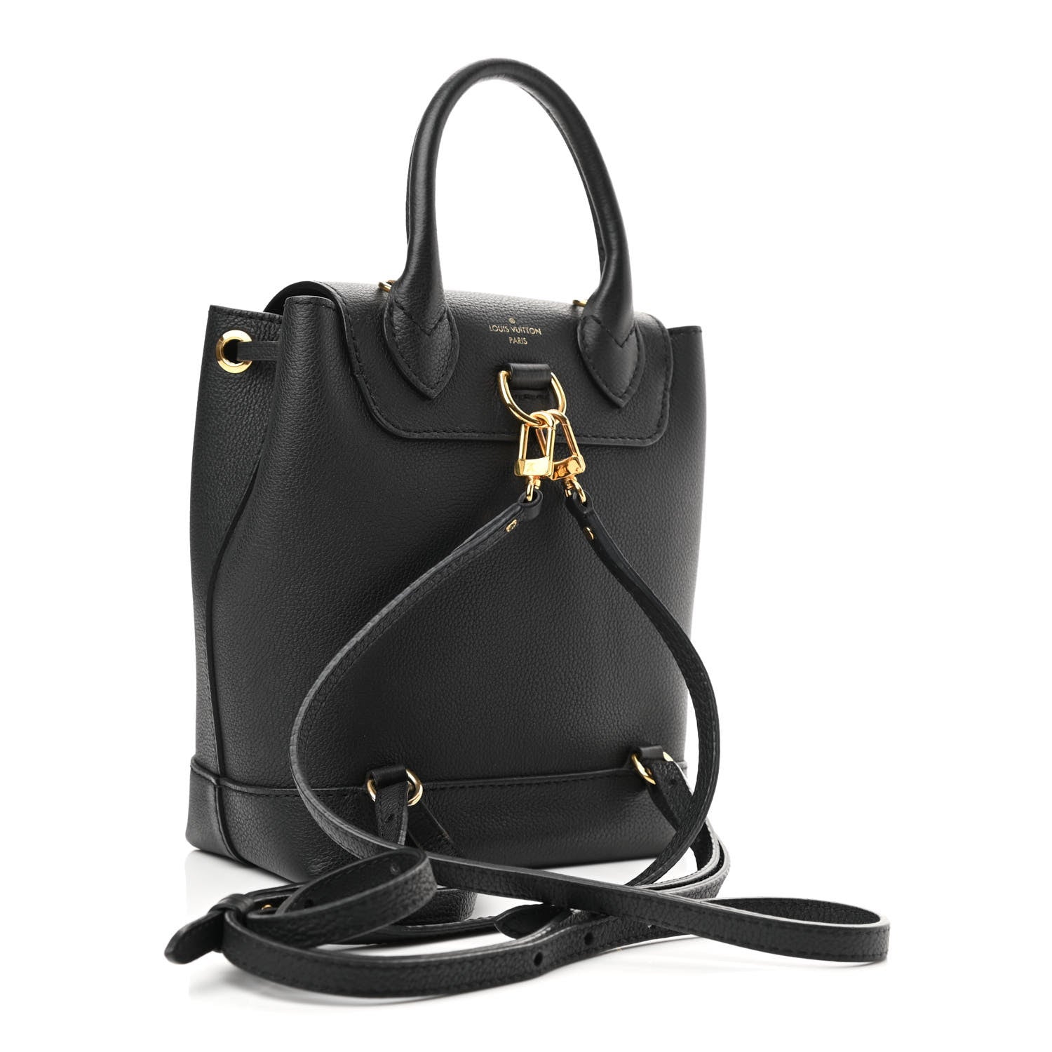Louis Vuitton Calfskin Lockme Mini Backpack Black 3 of 9